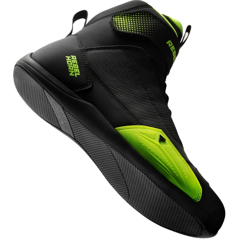 Bottes de moto Rebelhorn Swift noir et jaune fluo