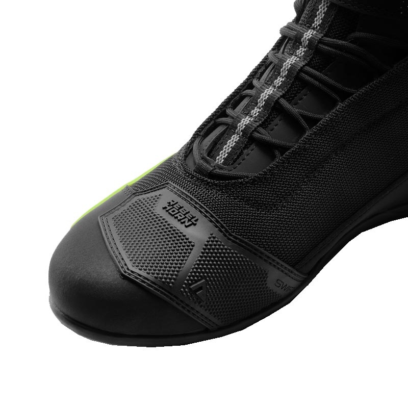 Bottes de moto Rebelhorn Swift noir et jaune fluo