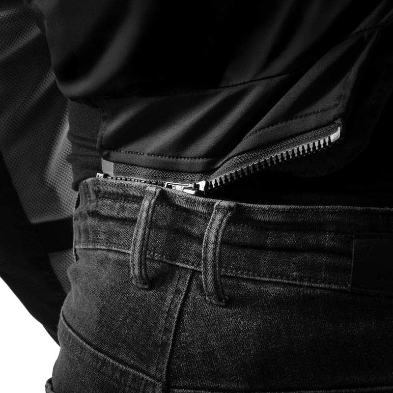 Jean de moto Rebelhorn Classic Monolayer Extra Cropped, noir délavé