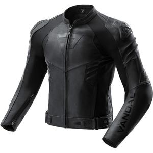 Blouson de moto en cuir noir Rebelhorn Vandal 2
