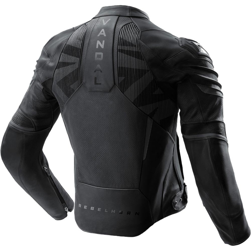 Blouson de moto en cuir noir Rebelhorn Vandal 2