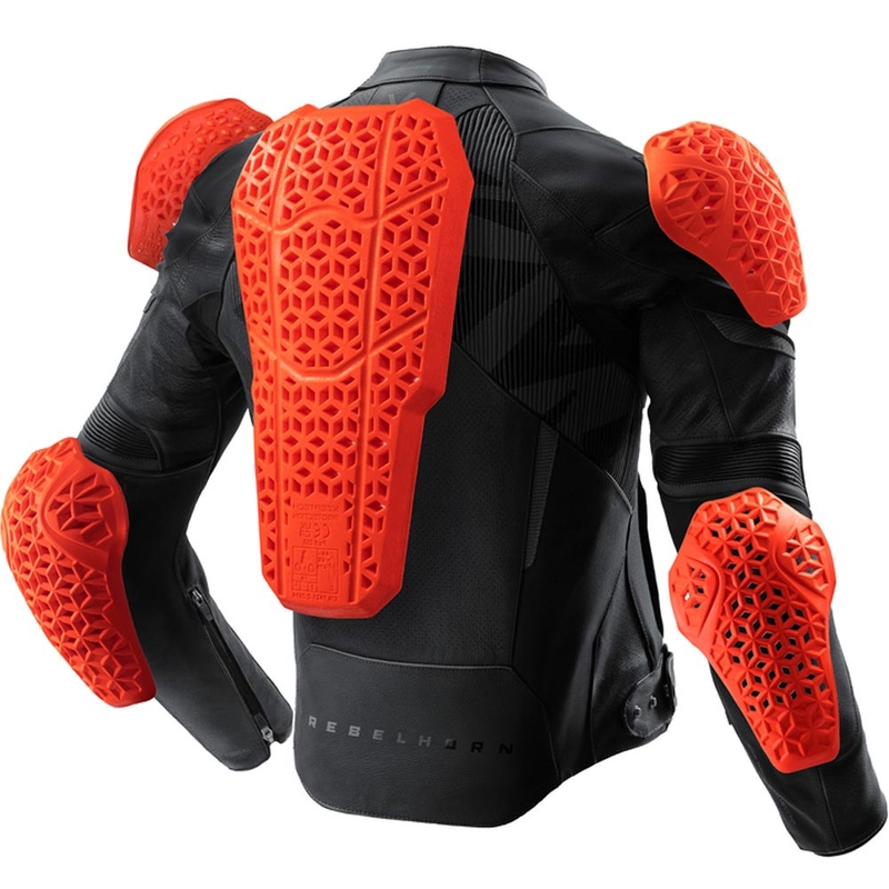 Blouson de moto en cuir noir Rebelhorn Vandal 2