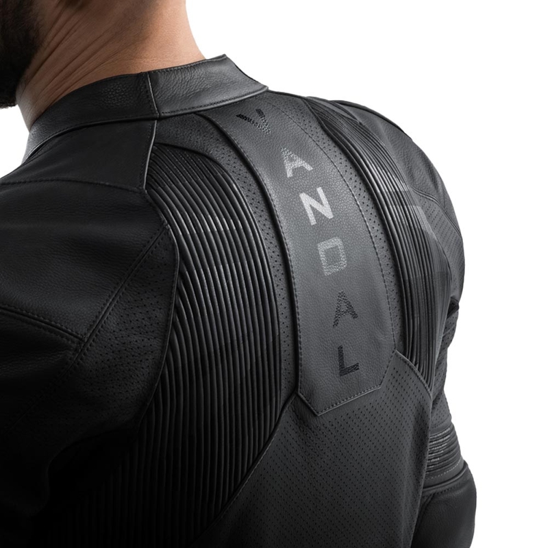 Blouson de moto en cuir noir Rebelhorn Vandal 2