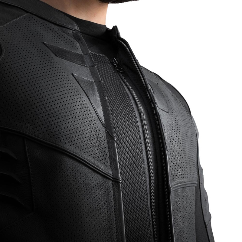 Blouson de moto en cuir noir Rebelhorn Vandal 2