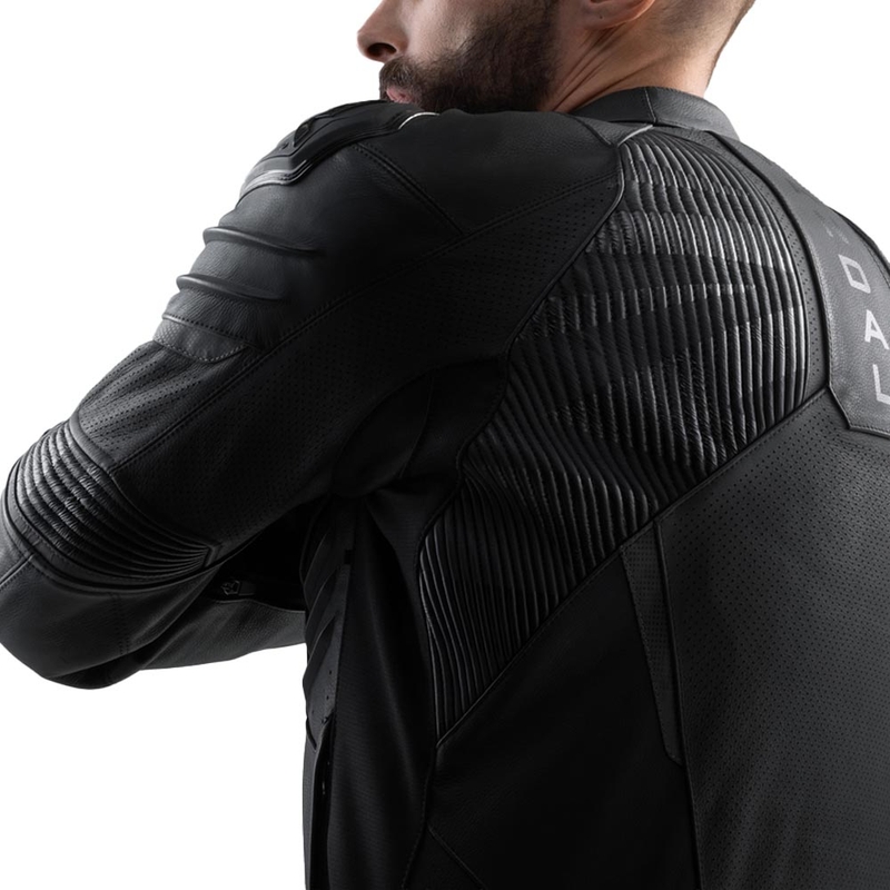 Blouson de moto en cuir noir Rebelhorn Vandal 2