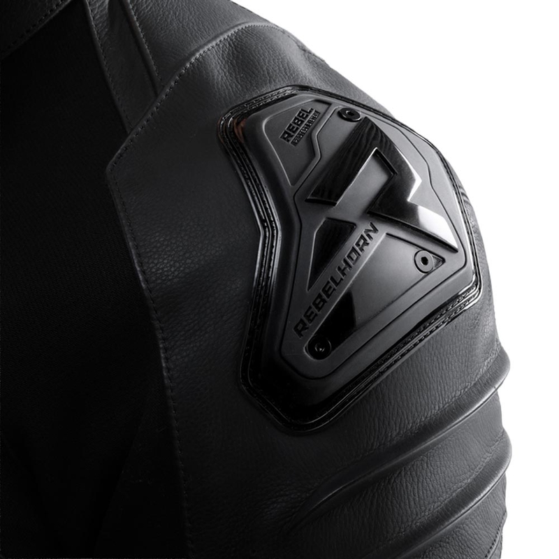 Blouson de moto en cuir noir Rebelhorn Vandal 2