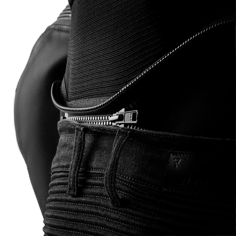 Blouson de moto en cuir noir Rebelhorn Vandal 2