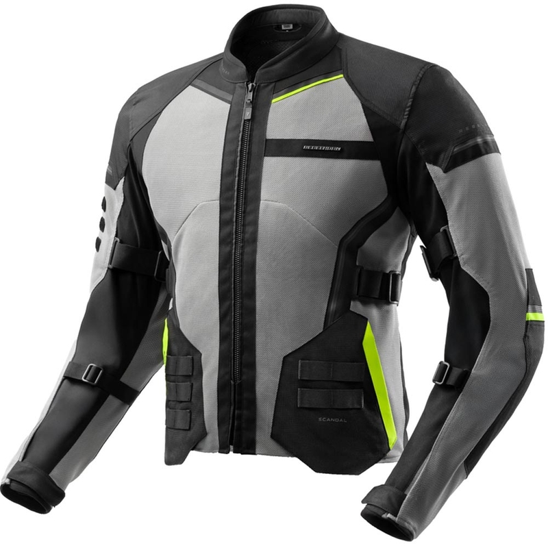 Blouson de moto Rebelhorn Scandal 3 noir-gris-jaune fluo
