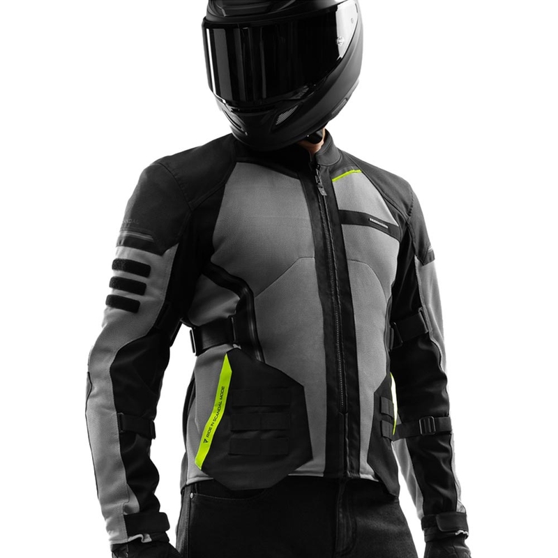 Blouson de moto Rebelhorn Scandal 3 noir-gris-jaune fluo