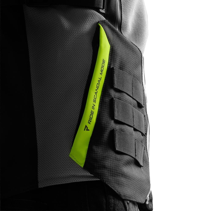 Blouson de moto Rebelhorn Scandal 3 noir-gris-jaune fluo