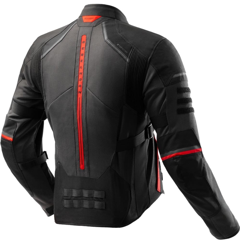 Blouson de moto Rebelhorn Scandal 3 gris foncé-noir-rouge