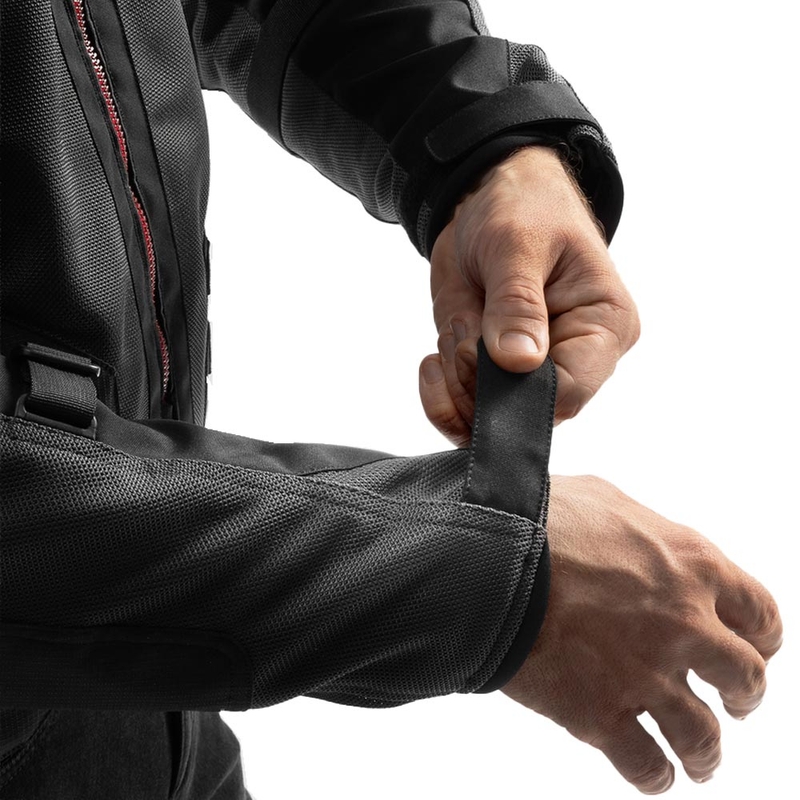 Blouson de moto Rebelhorn Scandal 3 gris foncé-noir-rouge