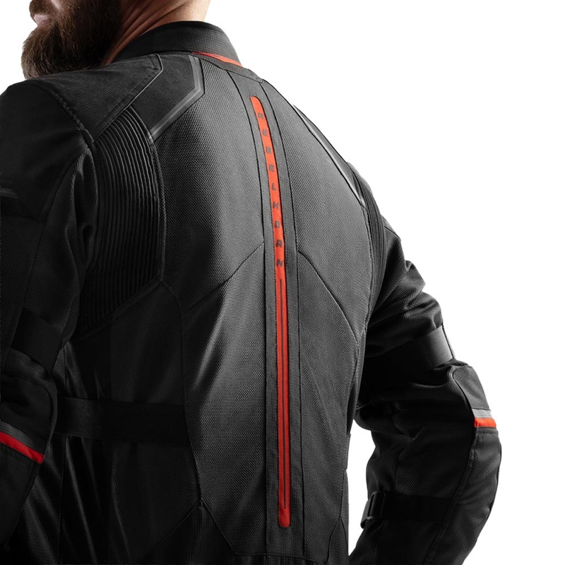 Blouson de moto Rebelhorn Scandal 3 gris foncé-noir-rouge