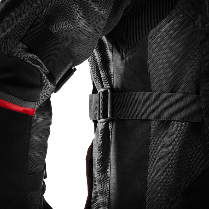 Blouson de moto Rebelhorn Scandal 3 gris foncé-noir-rouge