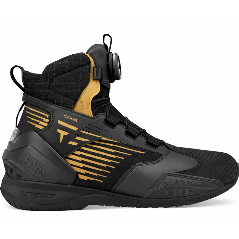 Bottes de moto Rebelhorn Core noir et or