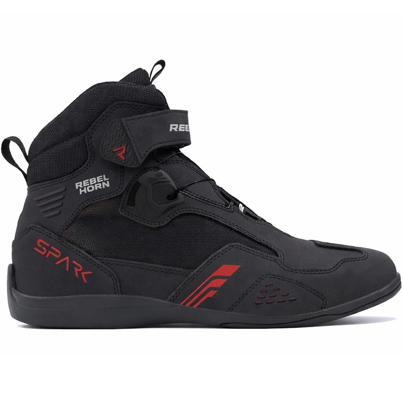 Bottes de moto Rebelhorn Spark 3 noires et rouges
