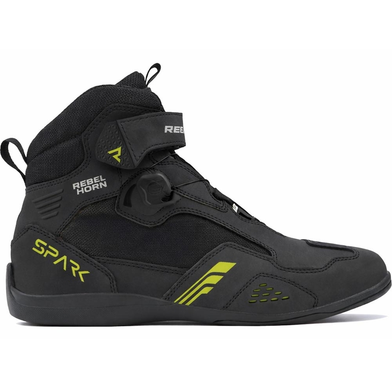 Bottes de moto Rebelhorn Spark 3 noir et jaune fluo