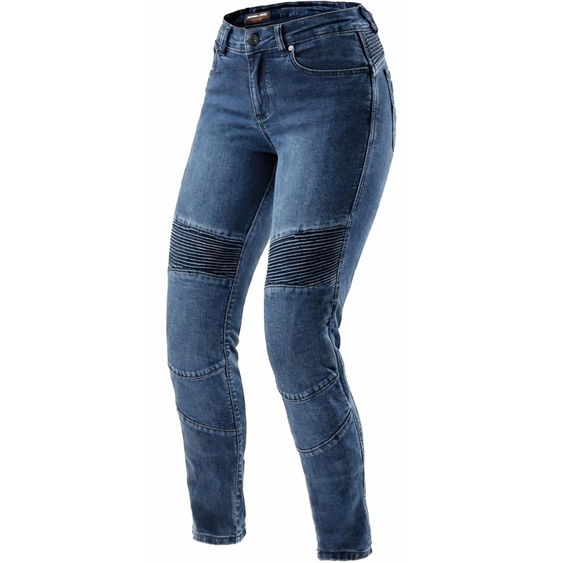 Jean moto court Rebelhorn Agness 2 Mono, bleu délavé
