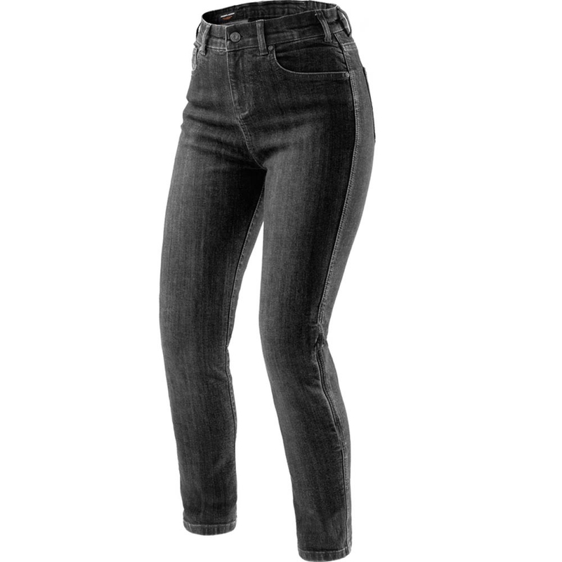 Jean moto long pour femme Rebelhorn Classic Monolayer noir délavé