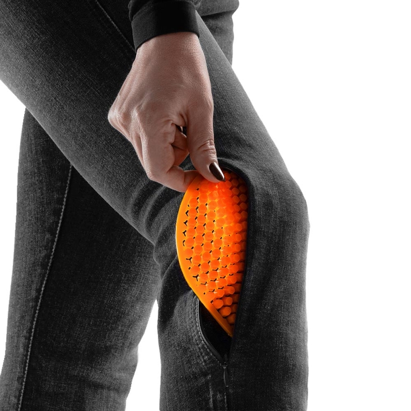 Jean moto long pour femme Rebelhorn Classic Monolayer noir délavé