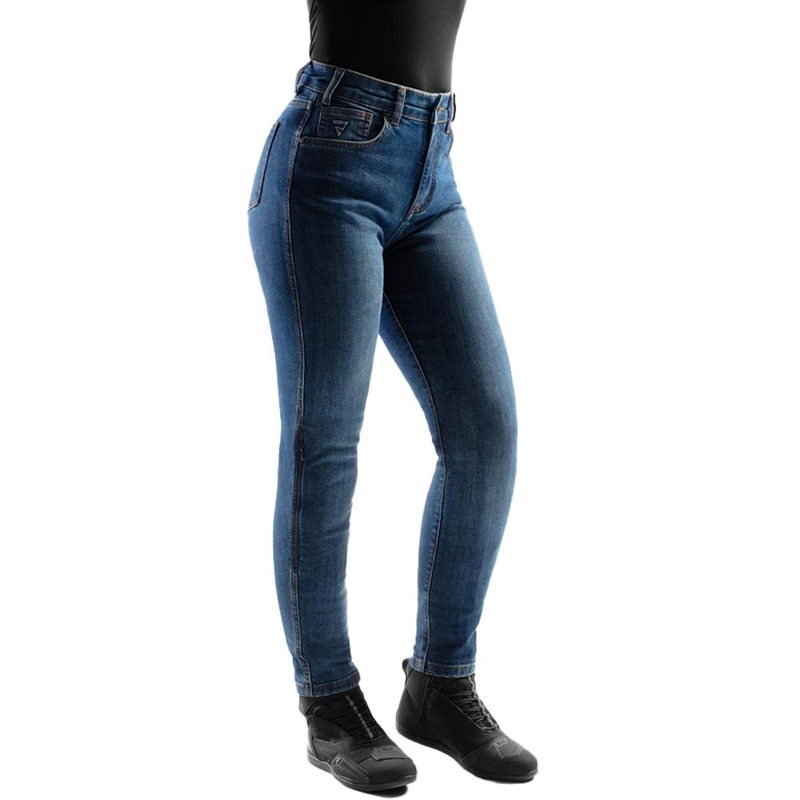 Jean moto femme Rebelhorn Classic Monolayer bleu délavé