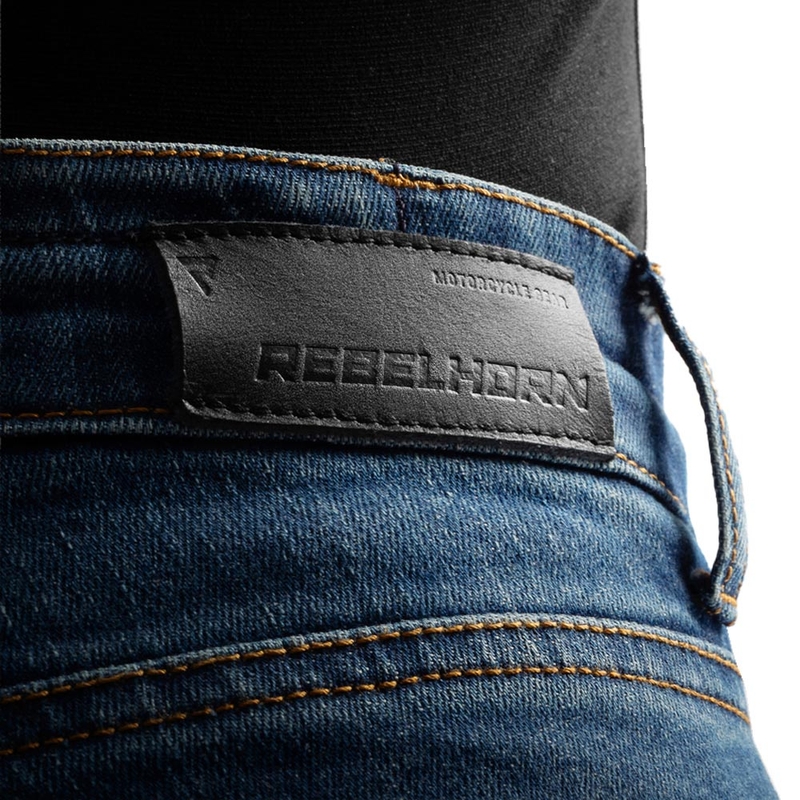 Jean moto femme Rebelhorn Classic Monolayer bleu délavé
