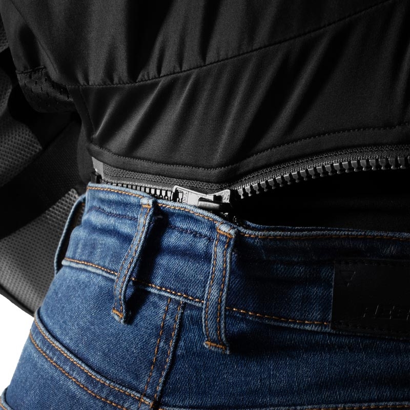 Jean moto court pour femme Rebelhorn Classic Monolayer bleu délavé