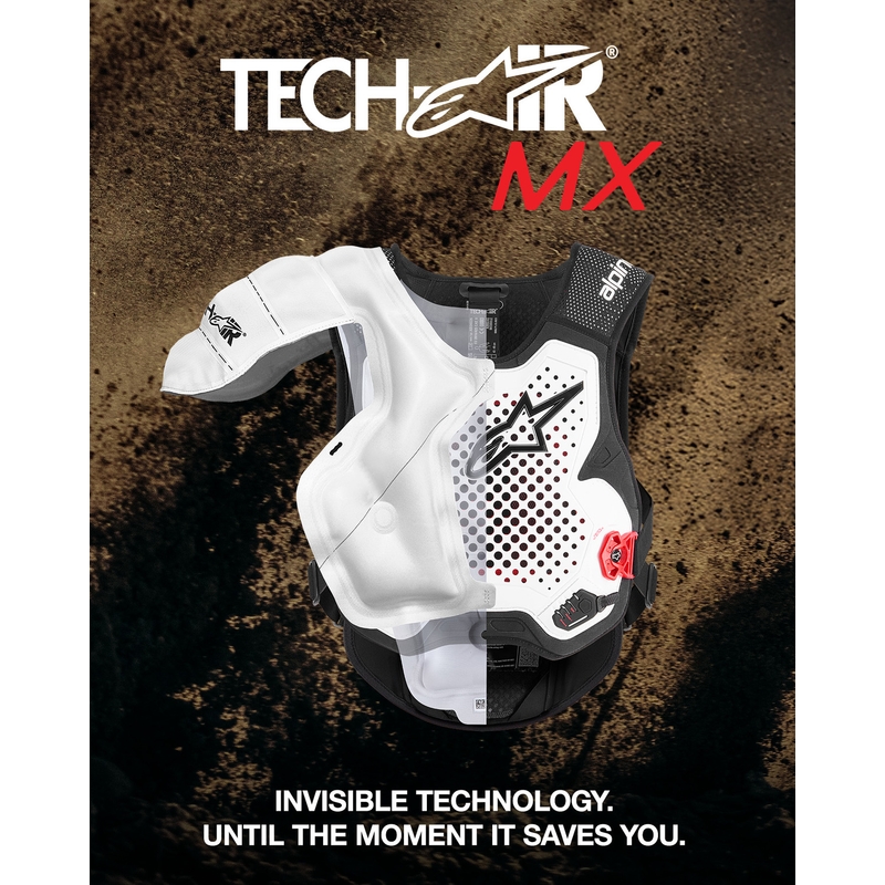 Gilet airbag Alpinestars TECH-AIR®MX PLASMA blanc-noir-rouge
