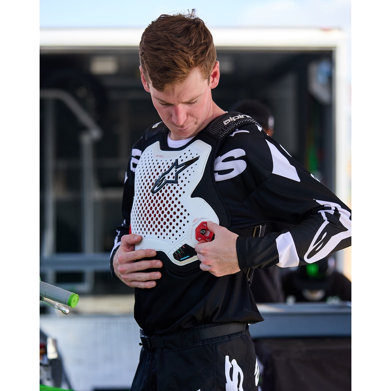 Gilet airbag Alpinestars TECH-AIR®MX PLASMA blanc-noir-rouge