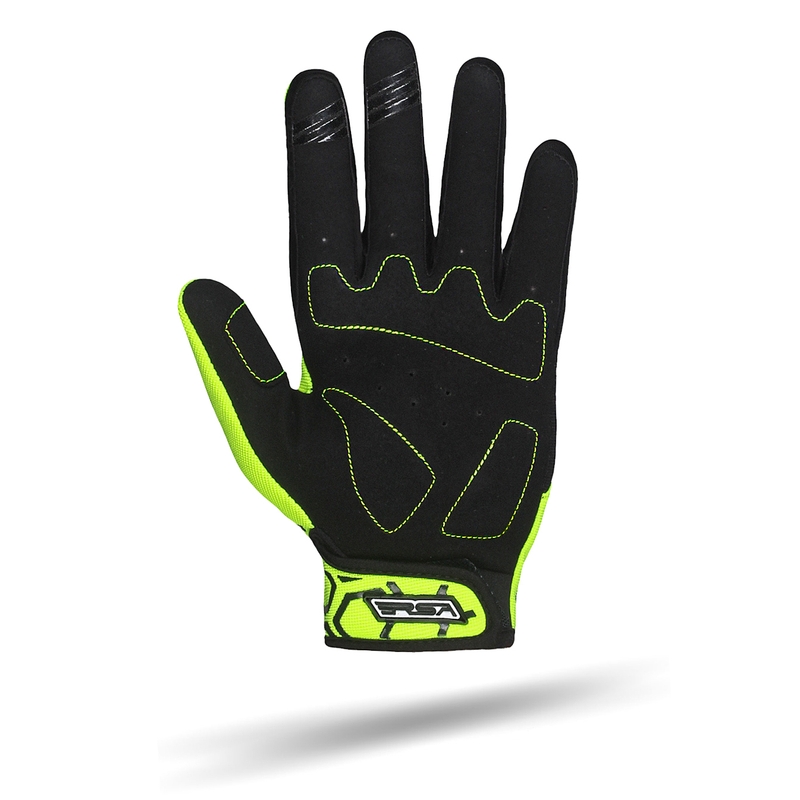 Gants moto RSA MX EVO noir-jaune fluo