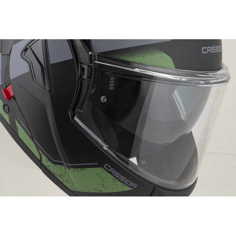 Casque de moto modulable Cassida MultiFlip Korp noir mat-vert-gris