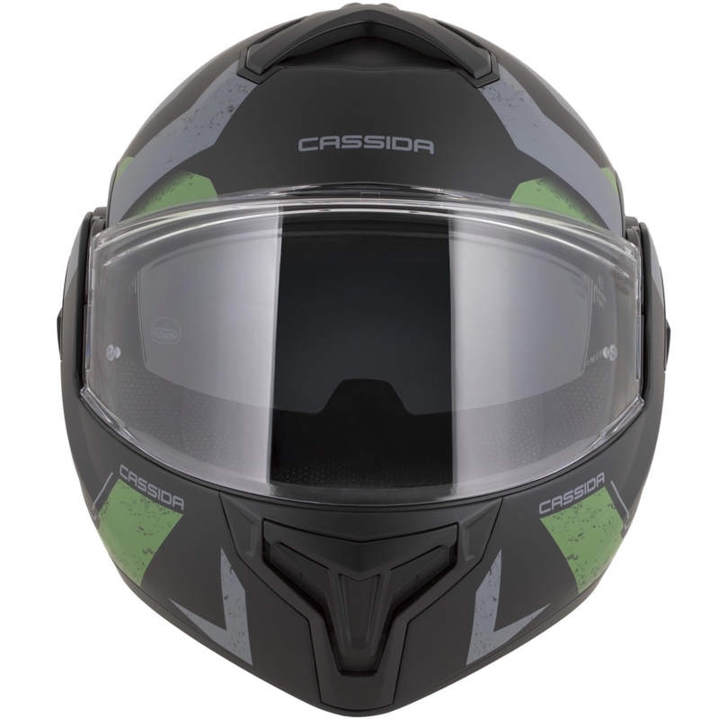 Casque de moto modulable Cassida MultiFlip Korp noir mat-vert-gris