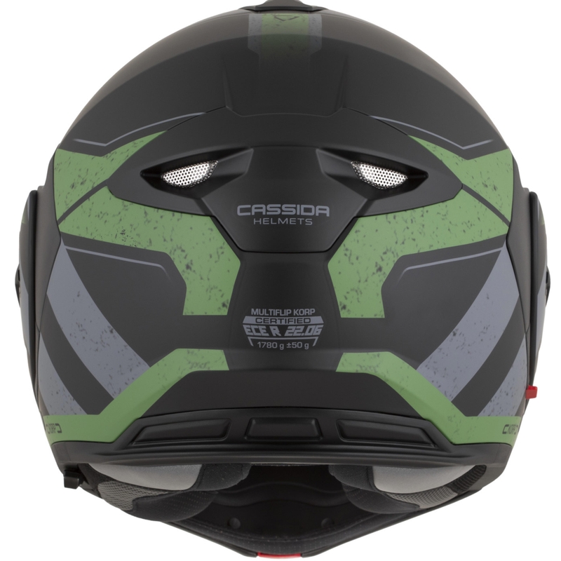Casque de moto modulable Cassida MultiFlip Korp noir mat-vert-gris