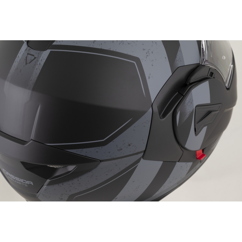 Casque de moto modulable Cassida MultiFlip Korp noir mat-gris foncé-gris