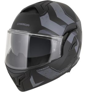 Casque de moto modulable Cassida MultiFlip Korp noir mat-gris foncé-gris