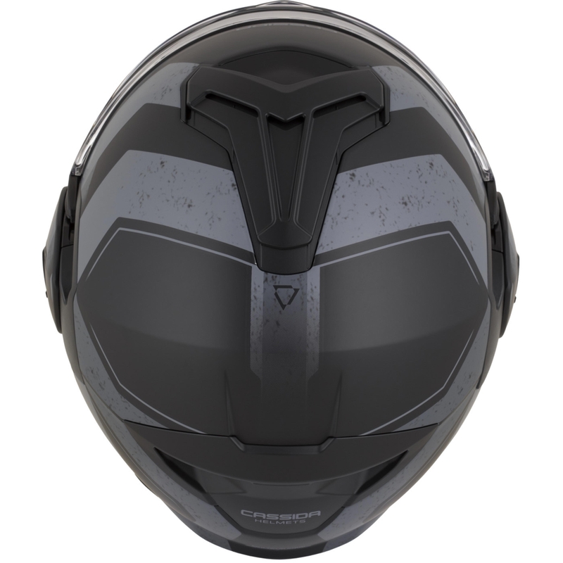 Casque de moto modulable Cassida MultiFlip Korp noir mat-gris foncé-gris
