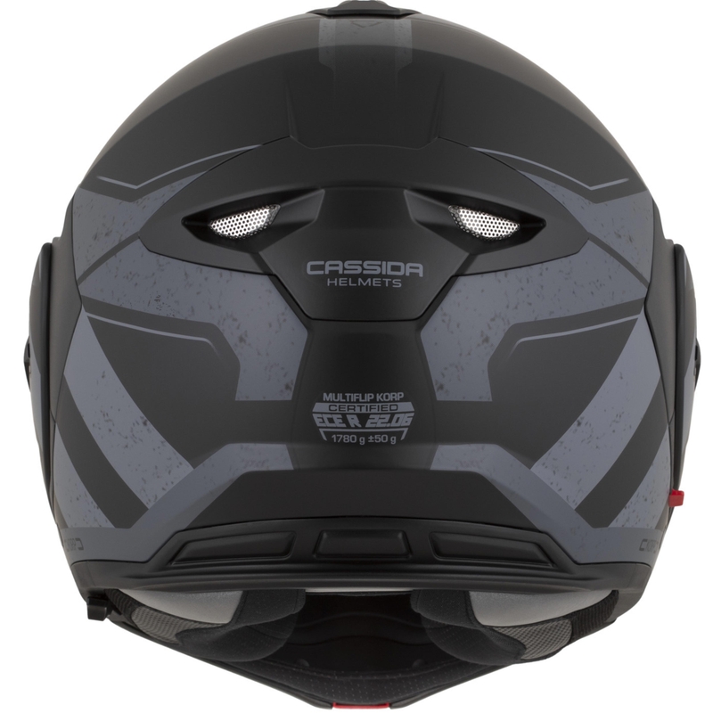 Casque de moto modulable Cassida MultiFlip Korp noir mat-gris foncé-gris