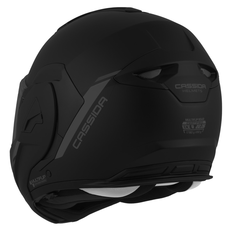 Casque de moto modulable Cassida MultiFlip Korp noir mat-rouge-gris