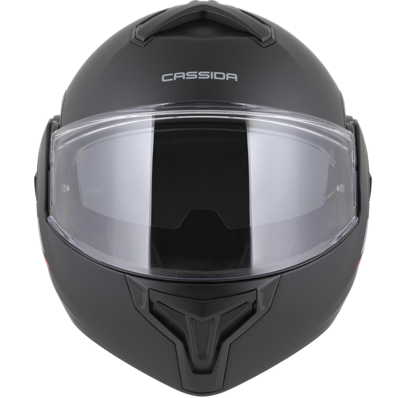 Casque de moto modulable Cassida MultiFlip Korp noir mat-rouge-gris