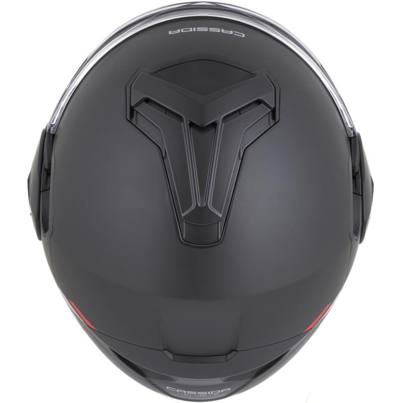 Casque de moto modulable Cassida MultiFlip Korp noir mat-rouge-gris