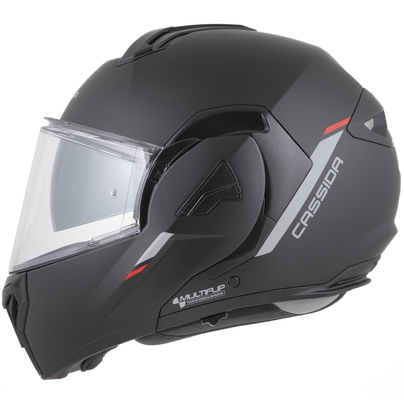 Casque de moto modulable Cassida MultiFlip Korp noir mat-rouge-gris