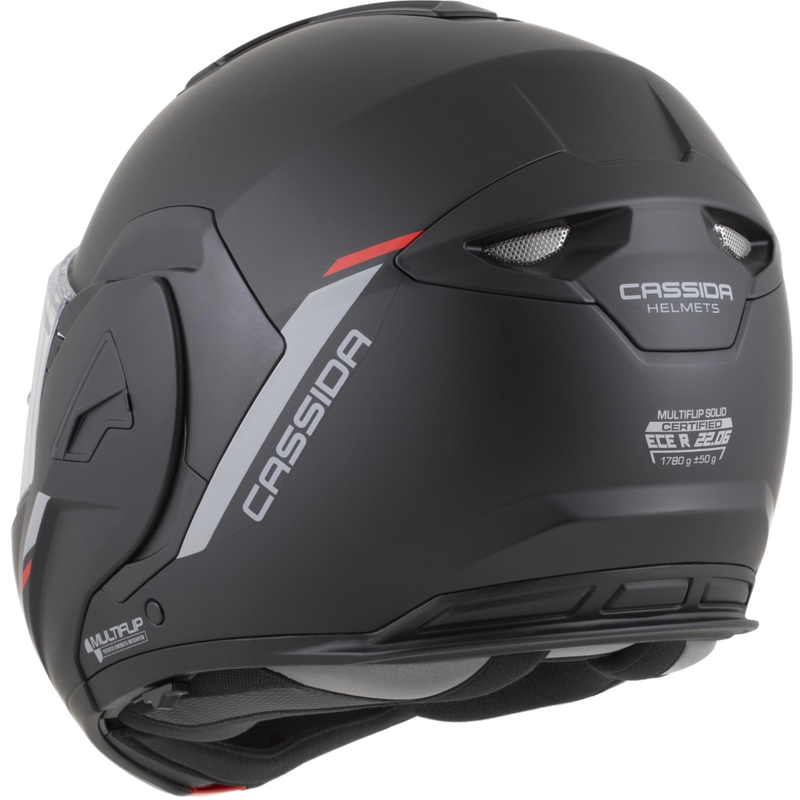 Casque de moto modulable Cassida MultiFlip Korp noir mat-rouge-gris