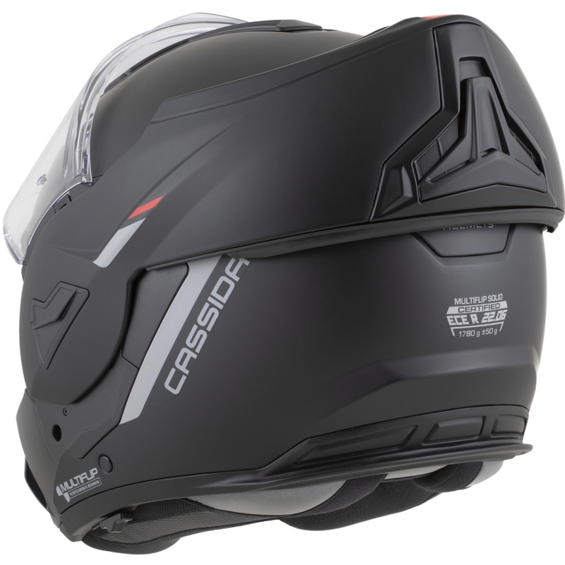 Casque de moto modulable Cassida MultiFlip Korp noir mat-rouge-gris