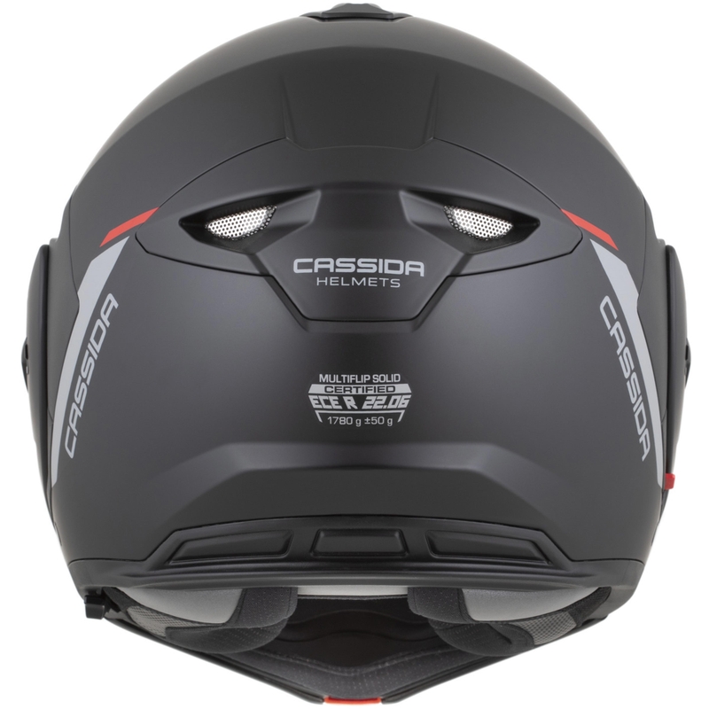Casque de moto modulable Cassida MultiFlip Korp noir mat-rouge-gris