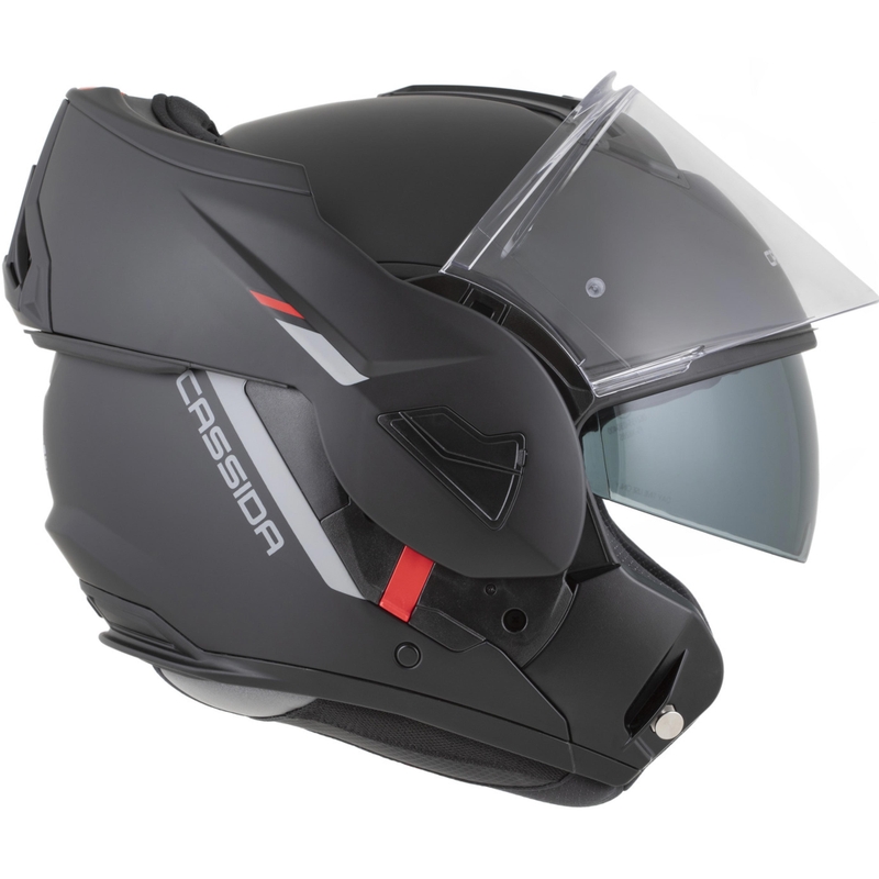 Casque de moto modulable Cassida MultiFlip Korp noir mat-rouge-gris