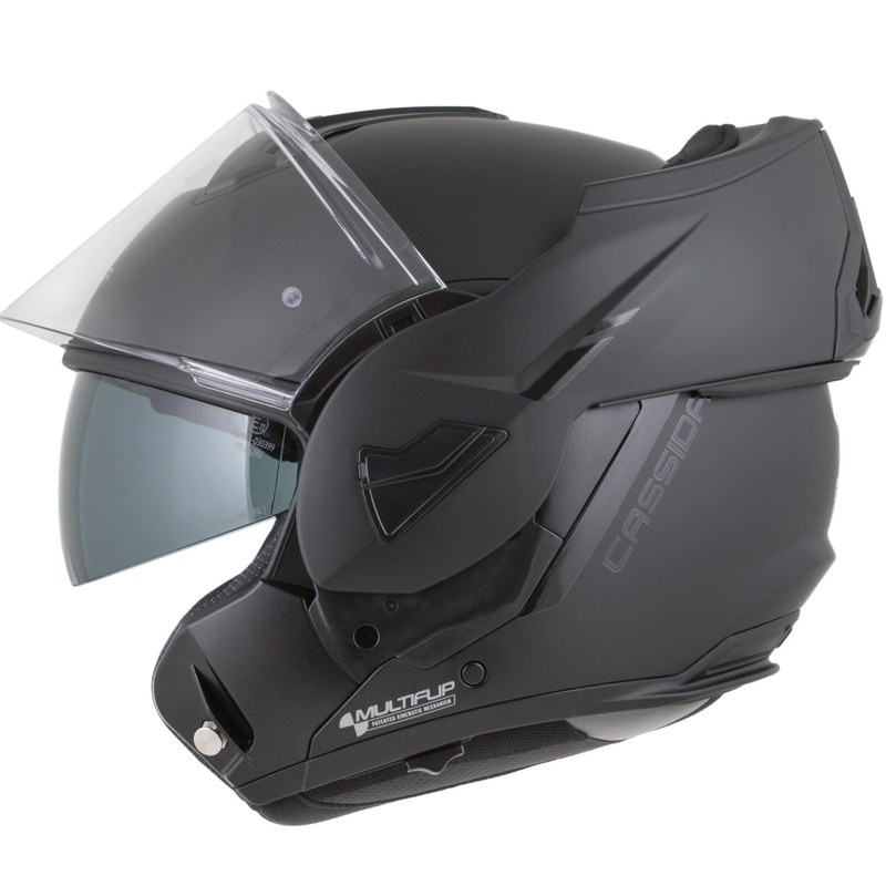 Casque de moto modulable Cassida MultiFlip Solid Blackout noir mat