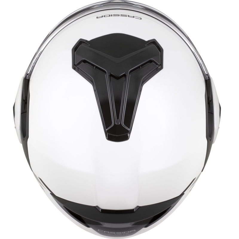 Casque de moto modulable Cassida MultiFlip Solid blanc nacré-noir