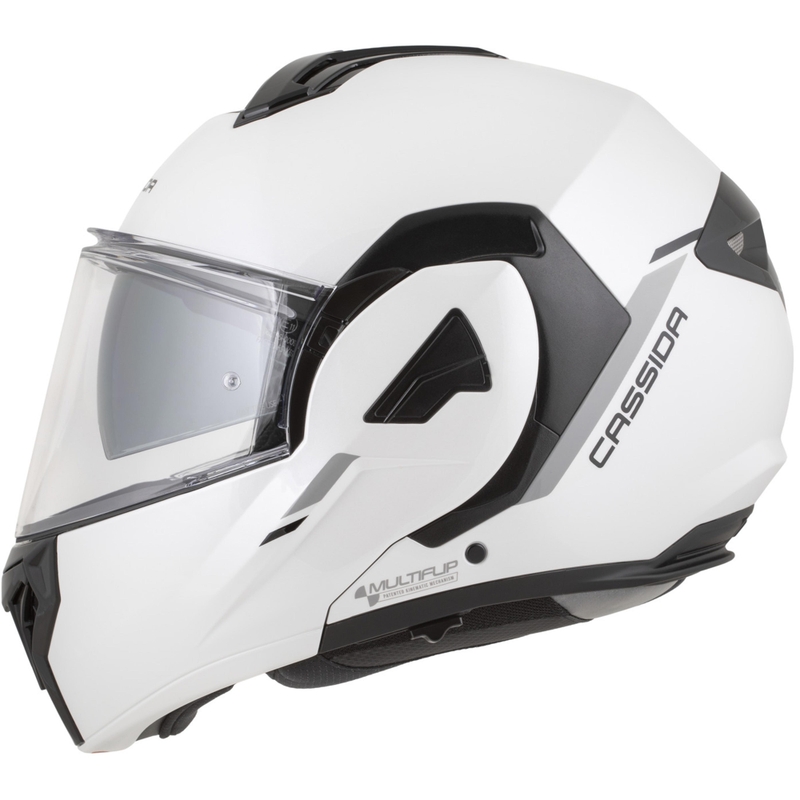 Casque de moto modulable Cassida MultiFlip Solid blanc nacré-noir