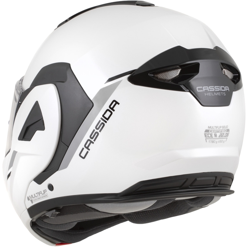 Casque de moto modulable Cassida MultiFlip Solid blanc nacré-noir