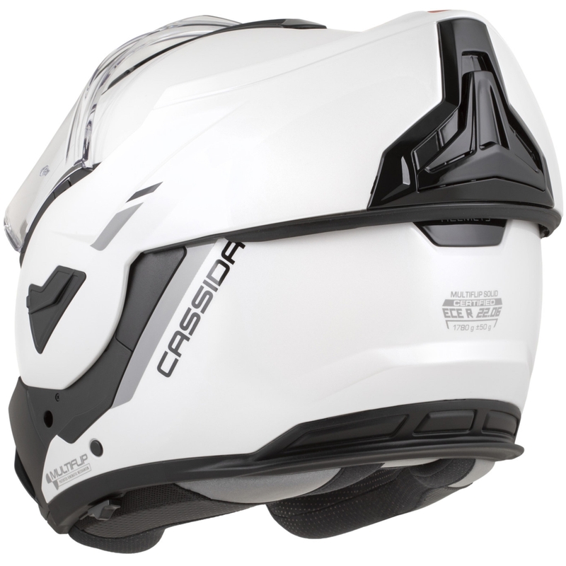 Casque de moto modulable Cassida MultiFlip Solid blanc nacré-noir